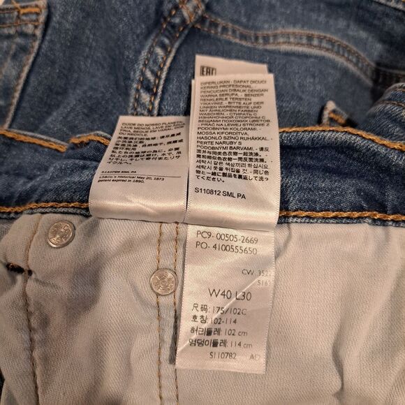 Levi's Strauss 505 Denim Classic Straight Leg Light/Medium Wash Jeans size 40x30 - Picture 4 of 13